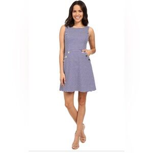 Jessica Simpson NWT Ottoman Stripe Knit Dress (White/Cobalt) Women's Size 12